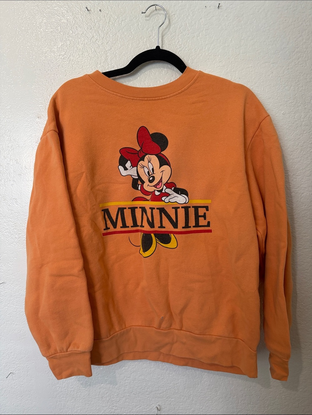 Disney Orange Minnie Graphic Crewneck Sweatshirt
